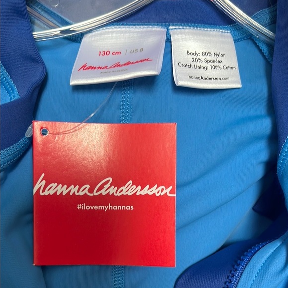 Hanna Andersson Blue and Green Rashguard Swim Shirt - Picture 4 of 5